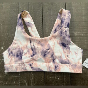 OLD NAVY NWT Powersoft Go Dry Pink Purple Marble Sports Bra Small (6/7 girls)